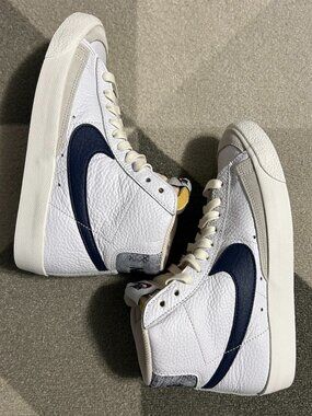 Nike Blazer Mid '77‎ Washed Denim EUC White/Navy/Egret Sneakers Men's Size 6